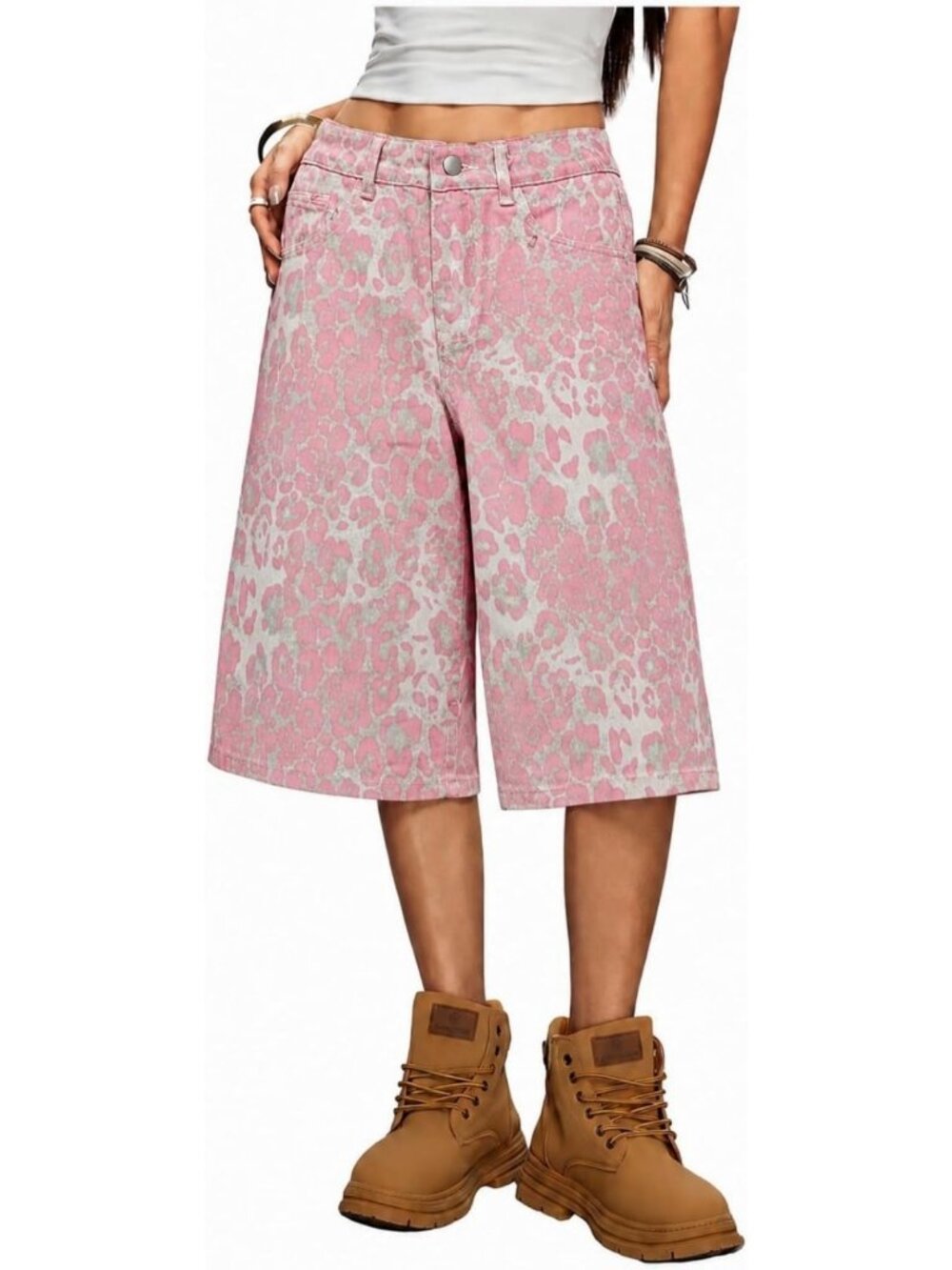 Women's Low Rise Baggy Denim Bermuda Shorts | Wide Leg Jean Shorts for Summer
